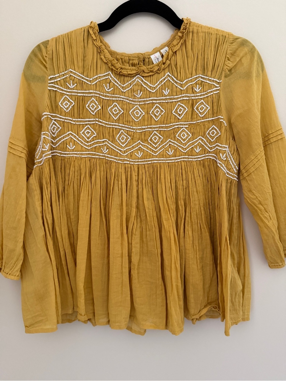 Anthro 100% cotton boho tribal flowy blouse